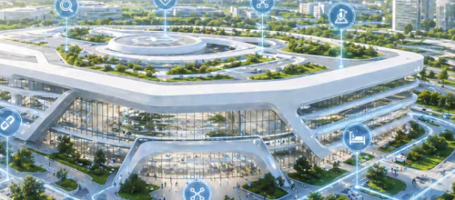 Spitalsgebäude futuristisch